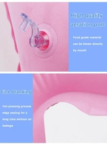 3入組素色U型枕頭和眼罩和耳塞戶外、旅行用簡易旅行枕套裝 - 粉色 - 查看 3