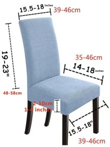 1pc Geometric Design Chair Cover, Simple Polyester Chair Slipcover For Dining Room