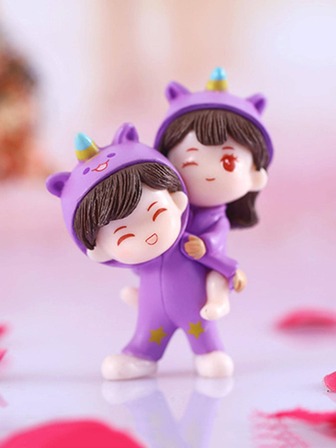 1入組卡通女孩和裝飾工藝品卡通人物設計家居裝飾品