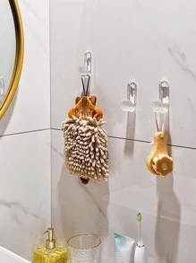 3入組透明壁掛鉤簡約條紋設計家用透明壁掛鉤 - 無色 - 查看 3