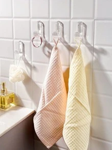 3入組透明壁掛鉤簡約條紋設計家用透明壁掛鉤 - 無色 - 查看 5