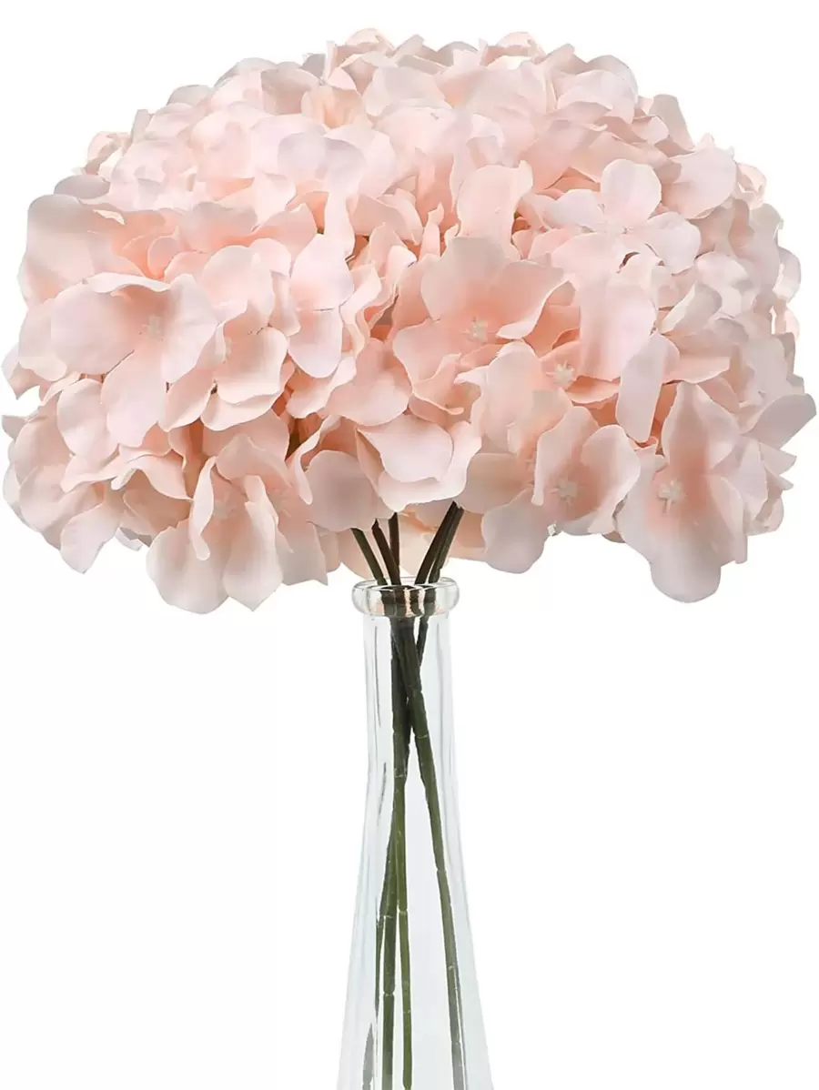 1 st konstgjord blomma, enkel polyester falsk blomma för bröllop, heminredning, fest, semester - Rosa - Visa 1