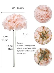 1 st konstgjord blomma, enkel polyester falsk blomma för bröllop, heminredning, fest, semester - Rosa - Visa 4