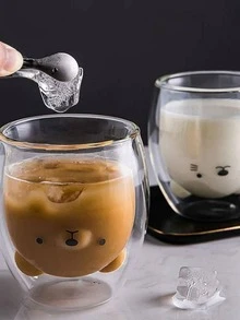 1入組卡通熊設計透明杯子 - 無色 - 查看 4
