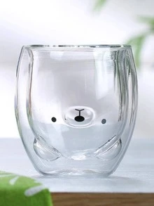 1入組卡通熊設計透明杯子 - 無色 - 查看 3