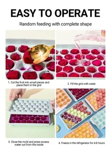 1 pieza Molde de bola de hielo multi cuadro - Azul - Ver 3