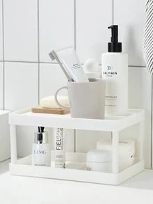 1入組雙層收納簡約風白色書桌收納支架 - 白色 - 查看 2