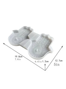 1 pieza Molde mano Hamsa en forma de de silicona haciendo para DIY - Blanco - Ver 3