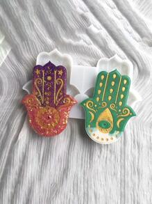 1 pieza Molde mano Hamsa en forma de de silicona haciendo para DIY - Blanco - Ver 2