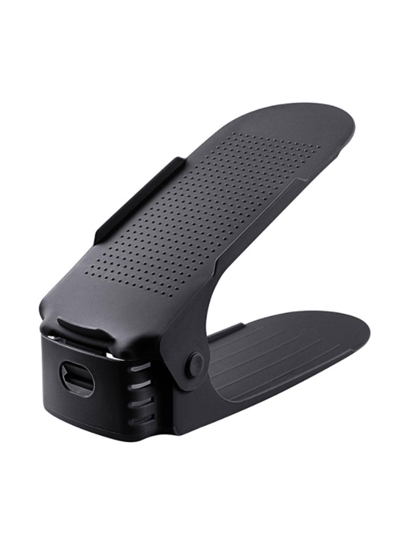 1pc Solid Color Shoe Organizer Clip, Simple PP Plain Color Shoes Rack For Home - Black - View 1