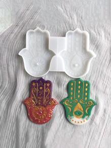 1 pieza Molde mano Hamsa en forma de de silicona haciendo para DIY - Blanco - Ver 4