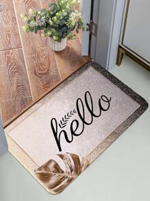 1入組字母圖案門現代滌綸防滑室內室外地毯 - 彩色 - 查看 2