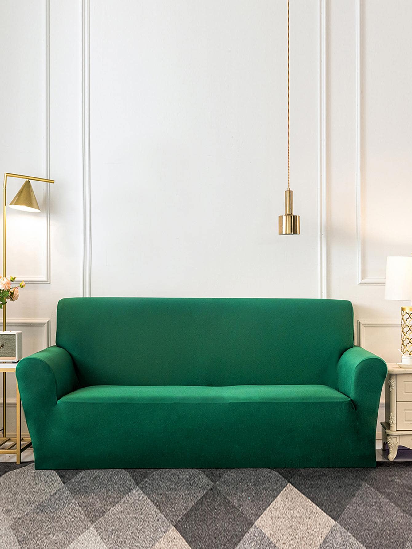 unicolor elástico sofá sofá polvo para - Verde militar - Ver 1