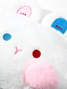 1 pieza Cojín con diseño de conejo de dibujos animados decorativo dulce poliéster para casa - Blanco - Ver 5