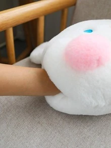 1 pieza Cojín con diseño de conejo de dibujos animados decorativo dulce poliéster para casa - Blanco - Ver 2