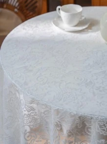 1 Khăn Trải Bàn Polyester, Phong Cách Châu Âu Màu Trắng Hoa Văn Cuộn Ngọc Trai Giả Trang Trí Bàn Hình Chữ Nhật Vải Cho Bàn - trắng - Xem 4