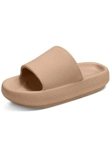 Bathroom Sandals Non-Slip Pillow Slippers - Brown - View 3