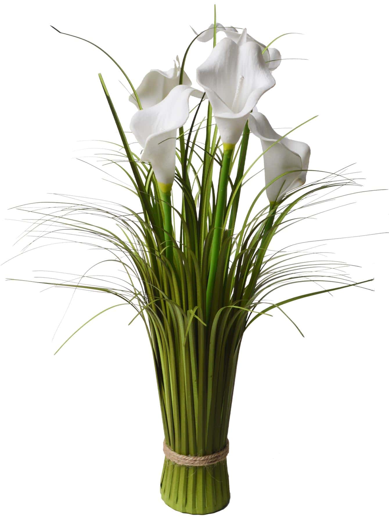 1 Nhân Tạo Loa Kèn Hoa Cỏ, Giả Hoa Trắng Cho Tiệc Cưới Trang Trí - trắng - Xem 1