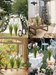 1 Nhân Tạo Loa Kèn Hoa Cỏ, Giả Hoa Trắng Cho Tiệc Cưới Trang Trí - trắng - Xem 3