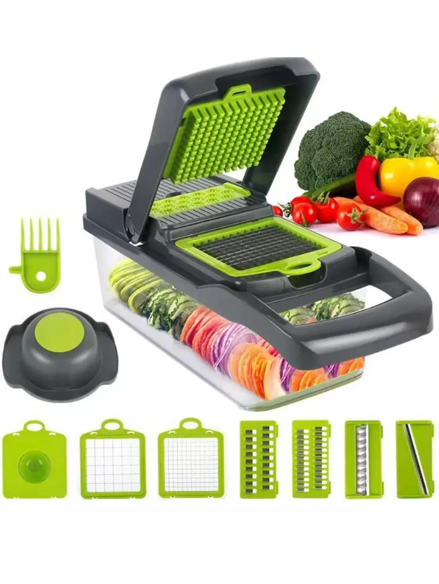 15 piezas Rayador de verdura Set - Verde - Ver 1