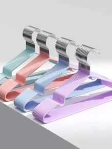 10pcs Stainless Steel Clothes Hanger, Modern Anti-slip Hanger For Home - Black - View 5