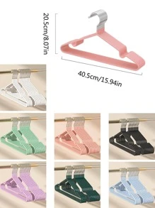 10pcs Stainless Steel Clothes Hanger, Modern Anti-slip Hanger For Home - Black - View 6