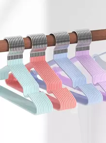 10 pièces Cintre en acier inoxydable vêtements moderne anti-dérapant pour domicile - Blanc - Voir 4