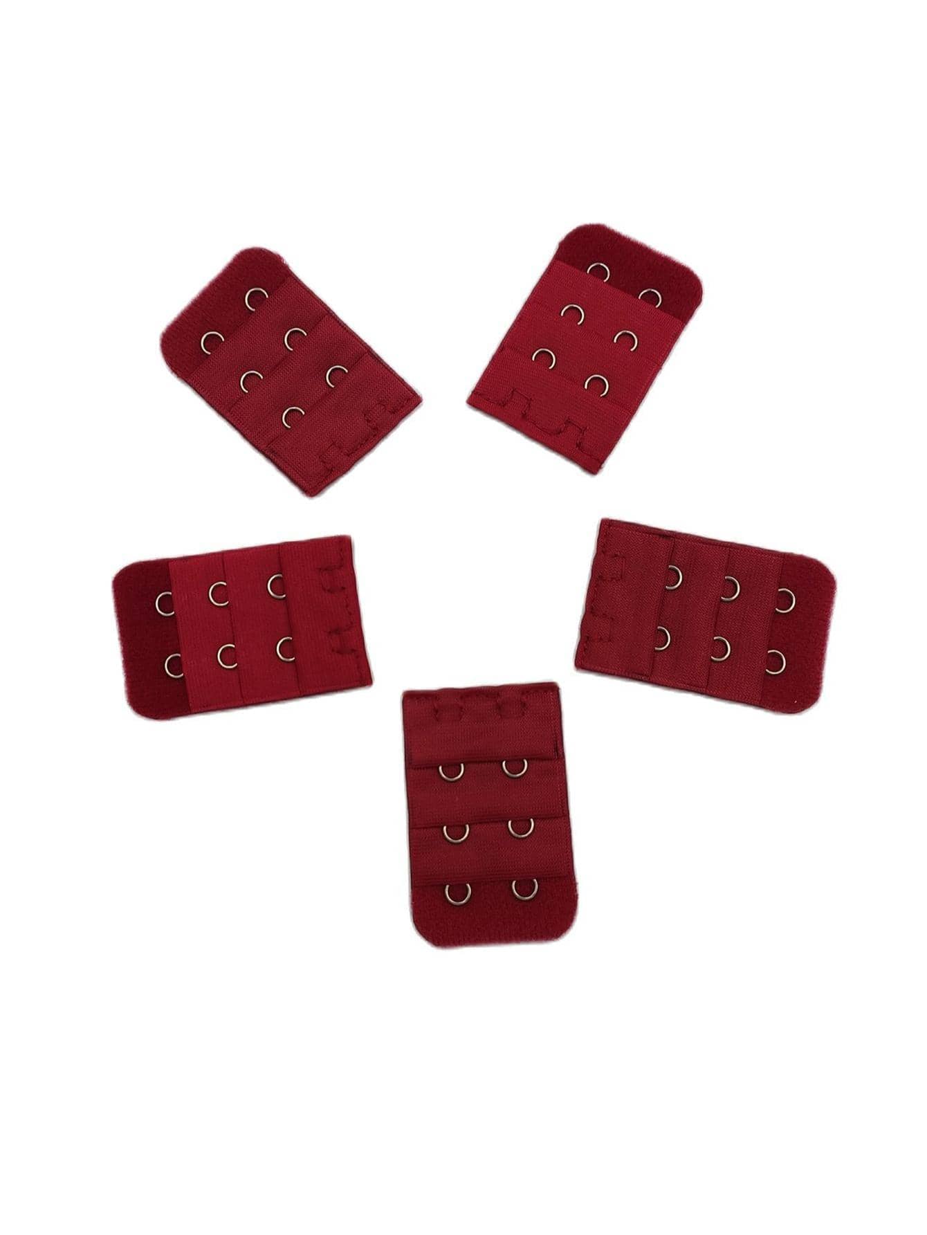 5pcs Solid Color Bra Extender - Burgundy - View 1