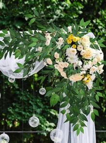 1 cành cây giả Ruscus Ý màu xanh lá cây dài 27,6 inch, lá giả treo, thích hợp cho cắm hoa, bó hoa cưới, vòng hoa, cổng vòm, trang trí nhà cửa, ngày Valentine, lễ tốt nghiệp, cây nhân tạo sống động như thật. - màu xanh lá - Xem 7