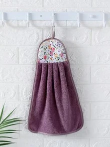 cái/bộ Khăn lau tay họa tiết hoa, Khăn lau sợi nhỏ hiện đại cho gia đình - Màu tím  Violet - Xem 1