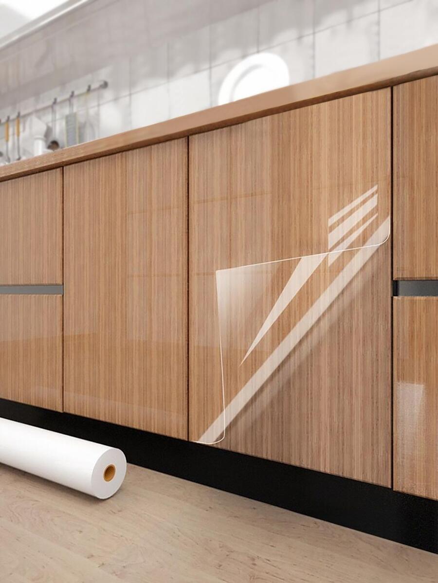 1卷PVC廚房簡約風透明廚房牆面翻新貼紙 - 無色 - 查看 1