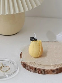 1入組花朵設計蠟燭 - 黃色 - 查看 4