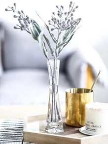 1 pièce Vase à fleurs mini artistique à bouche plate en verre transparent de style européen minimaliste, convient pour la décoration d'étagère moderne de la maison, mariage, vase en céramique givré élégant, décoration de la maison, vase, centre de table, décoration de table, décoration de la pièce, vase en verre