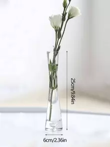 1 pièce Vase à fleurs mini artistique à bouche plate en verre transparent de style européen minimaliste, convient pour la décoration d'étagère moderne de la maison, mariage, vase en céramique givré élégant, décoration de la maison, vase, centre de table, décoration de table, décoration de la pièce, vase en verre