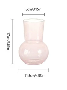 1 pieza Florero de vidrio flor moderno con diseño geométrico para flor - Rosa - Ver 2