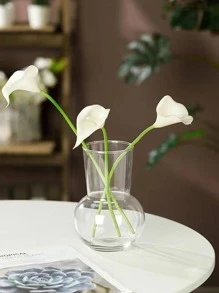 1 pieza Florero de vidrio flor moderno con diseño geométrico para flor - Rosa - Ver 4