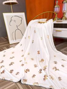 1 chiếc chăn họa tiết hoa - trắng - Xem 9