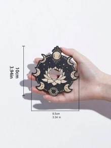 1pc Mặt Trăng & Hoa Trang Trí Thủ Công, Đồ Trang Trí Bằng Gỗ Cho Trang Trí Nội Thất Trang Trí E-I-D - Nhiều màu - Xem 3