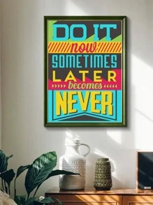 1pc Canvas Print With English Phrase Home Decoration - Multicolor - View 1