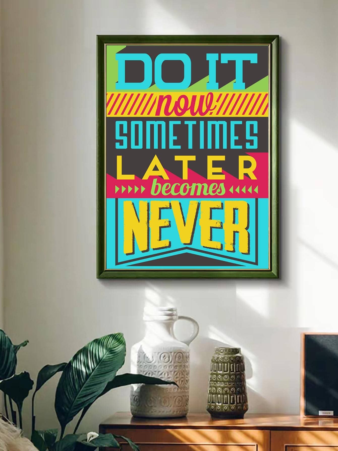 1pc Canvas Print With English Phrase Home Decoration - Multicolor - View 1