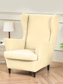 1pc Solid Color Wing Chair Slipcover, Modern Polyester Water Proof Wingback Chair Sofa Slipcover For Home - Beige - View 1