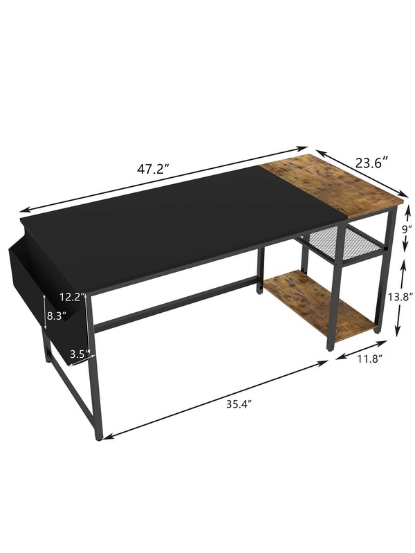 Furmax 1pc Office MDF Desk with Powdercoated Steel Desk