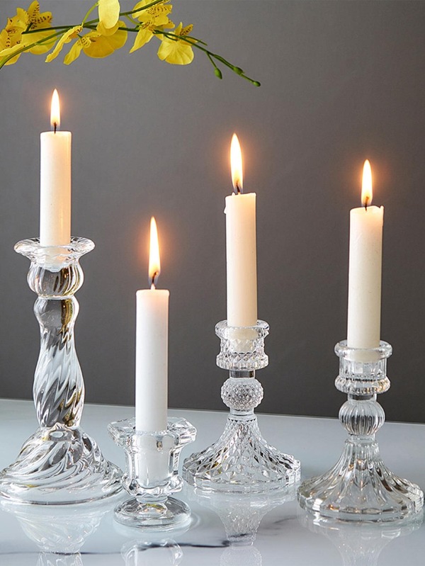 1pc Clear Candle Holder SHEIN USA