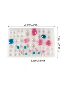 1pc Heart & Geometric Shaped DIY Silicone Mold - White - View 8