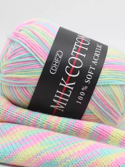 1pc Color Block Comfortable Yarn, Daily Polyester Crochet Knitting Yarn For DIY Knitting