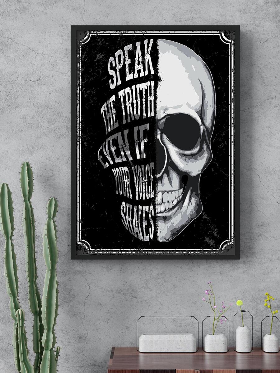 1入組骷髅頭圖案無框畫 - 多色 - 查看 1