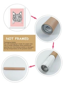 1 bức tranh có khung họa tiết mèo - nhiều màu - Xem 4