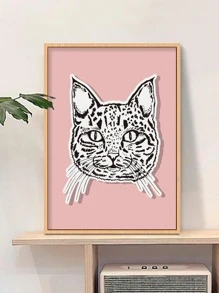 1 bức tranh có khung họa tiết mèo - nhiều màu - Xem 1