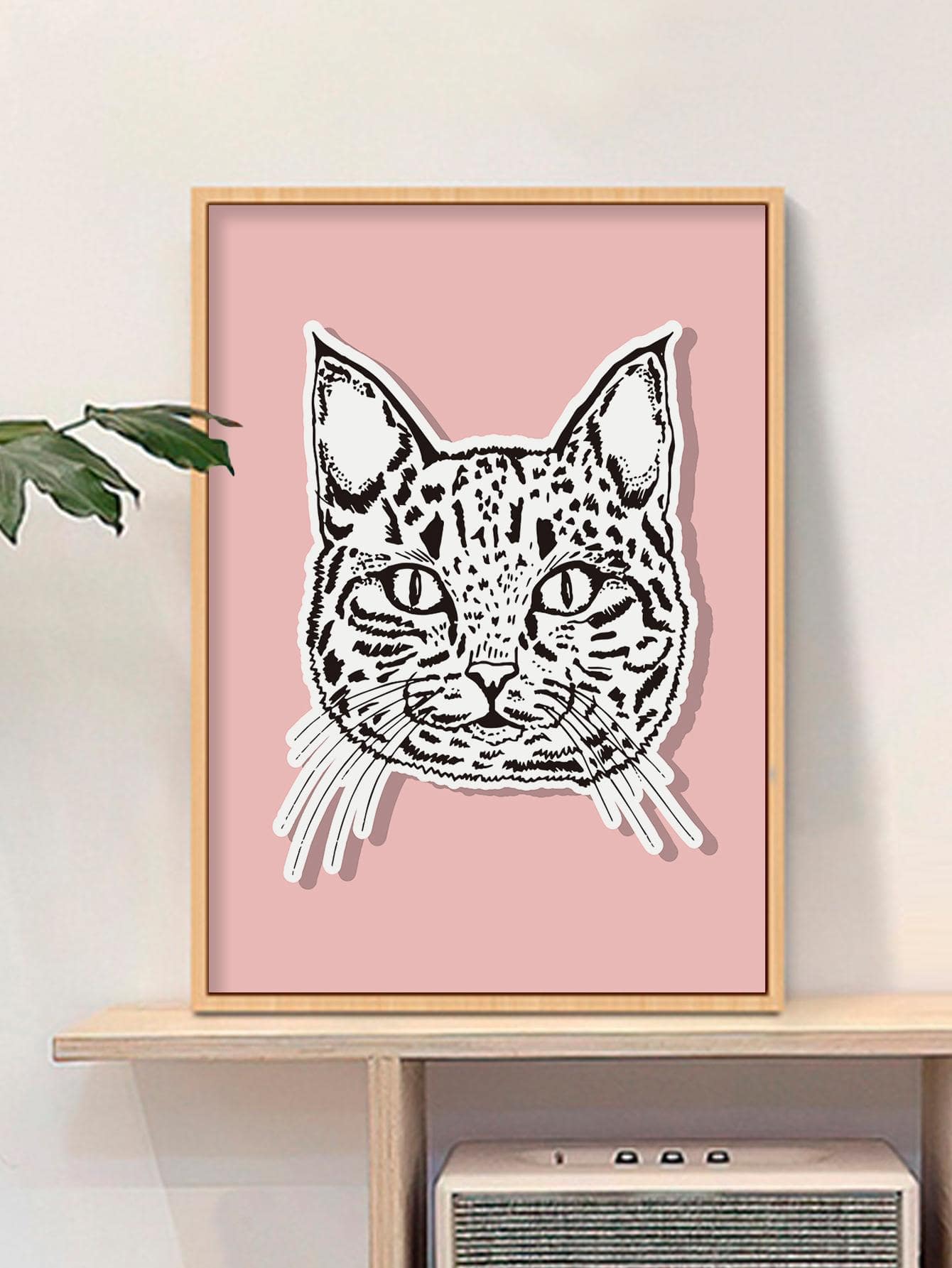 1 bức tranh có khung họa tiết mèo - nhiều màu - Xem 1