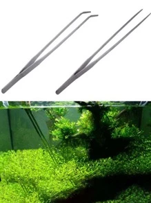 1pc Stainless Steel Tweezers, Multipurpose Feeding Straight Tweezers For Home - Silver - View 4